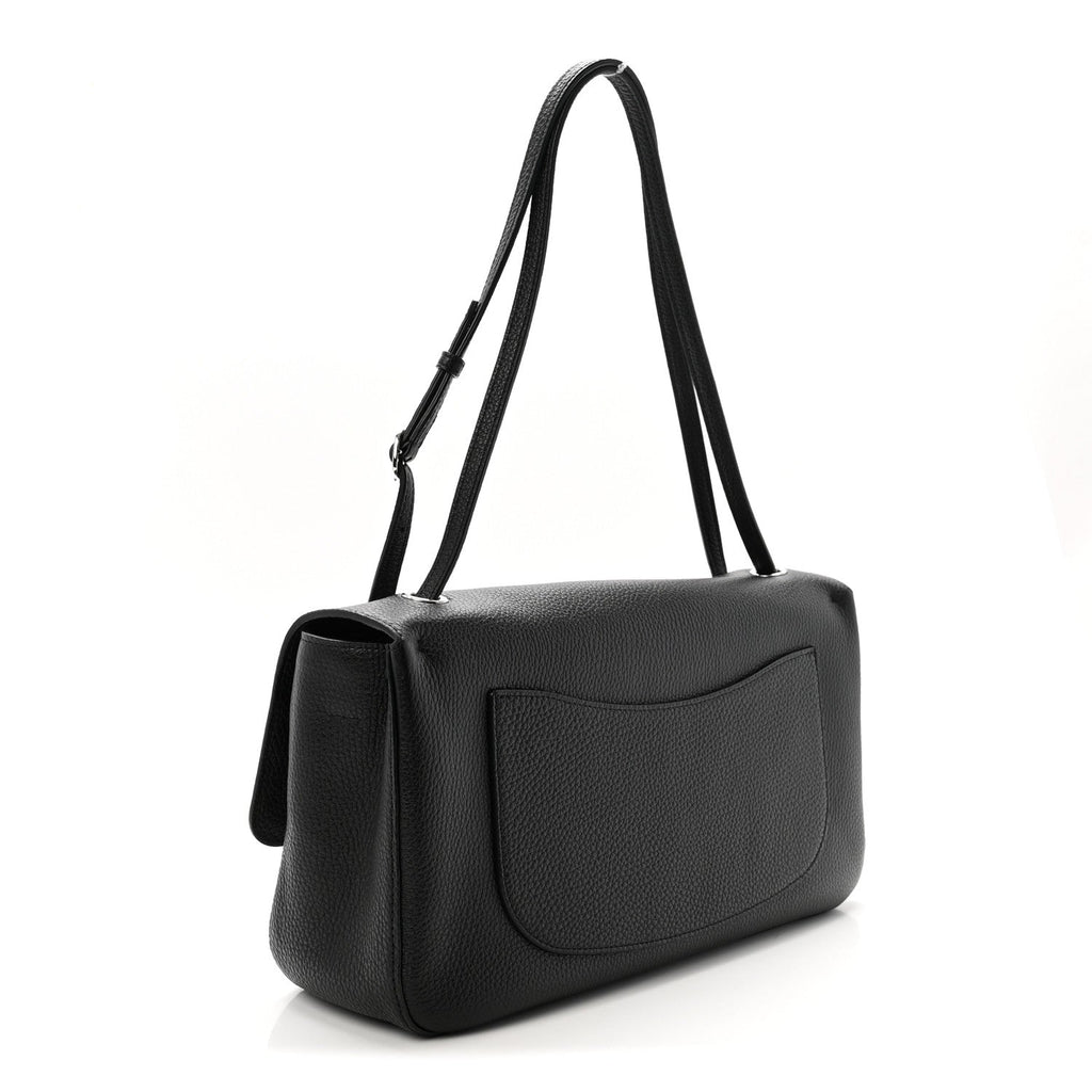 Grained Calfskin Small Souplissimo Maxi Flap Black