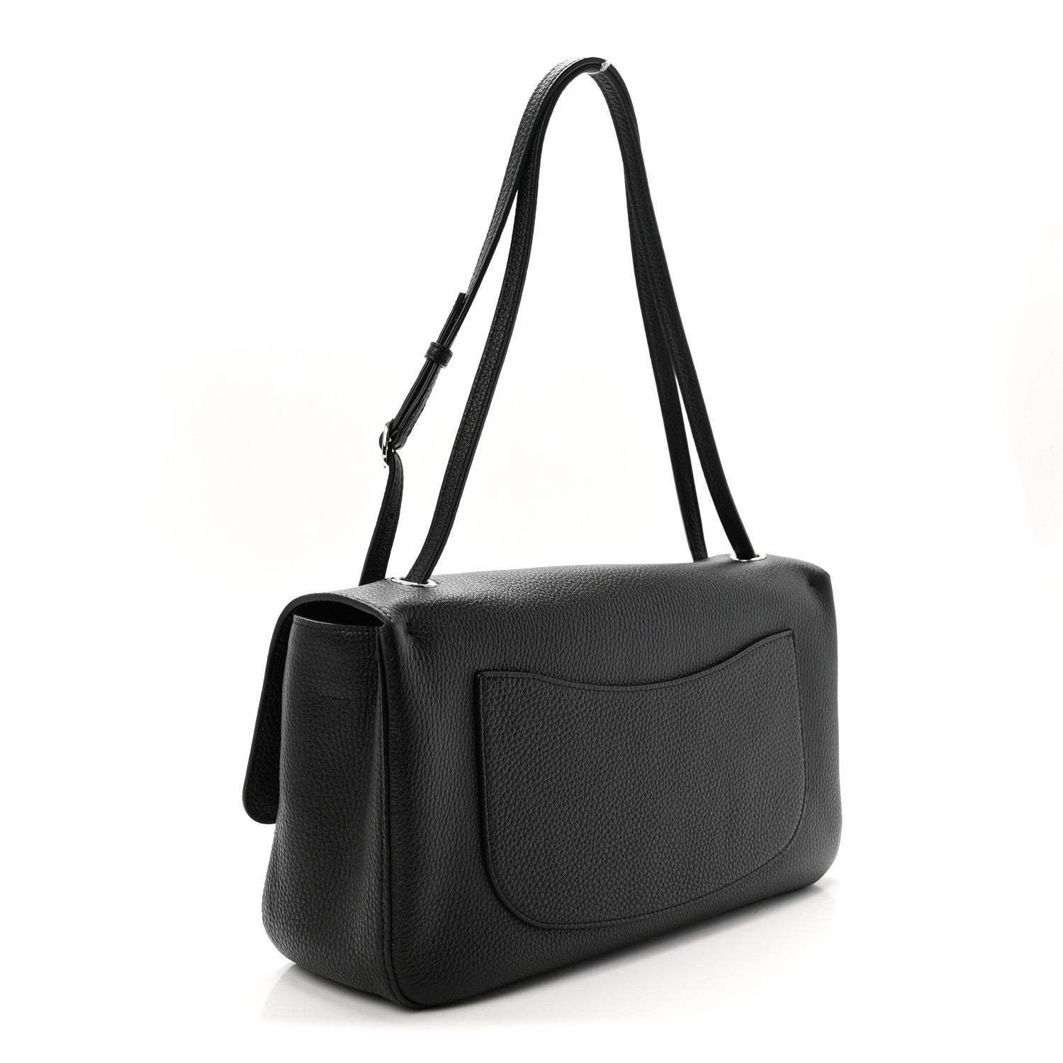 Grained Calfskin Small Souplissimo Maxi Flap Black