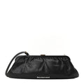 Grained Calfskin Logo XL Cloud Clutch Black