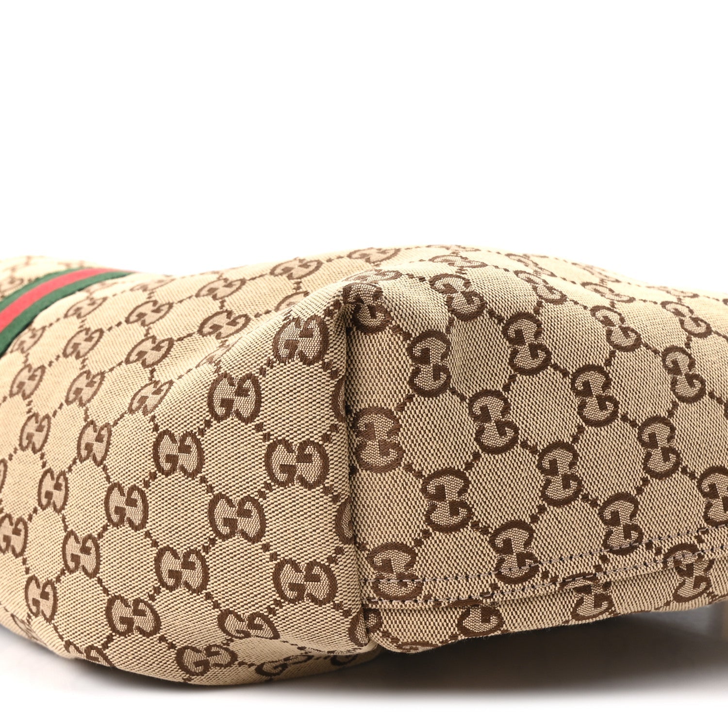 GG Monogram Web Large Giglio Tote Beige Brown