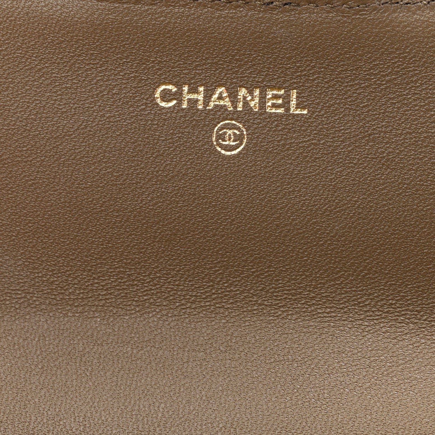 Calfskin Lizard Embossed Clutch With Chain Dark Khaki