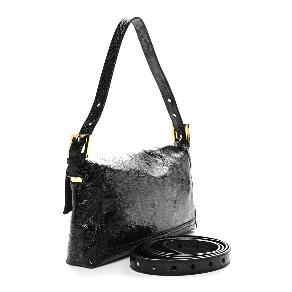 Vitello Naplak Medium Convertible Baguette Black
