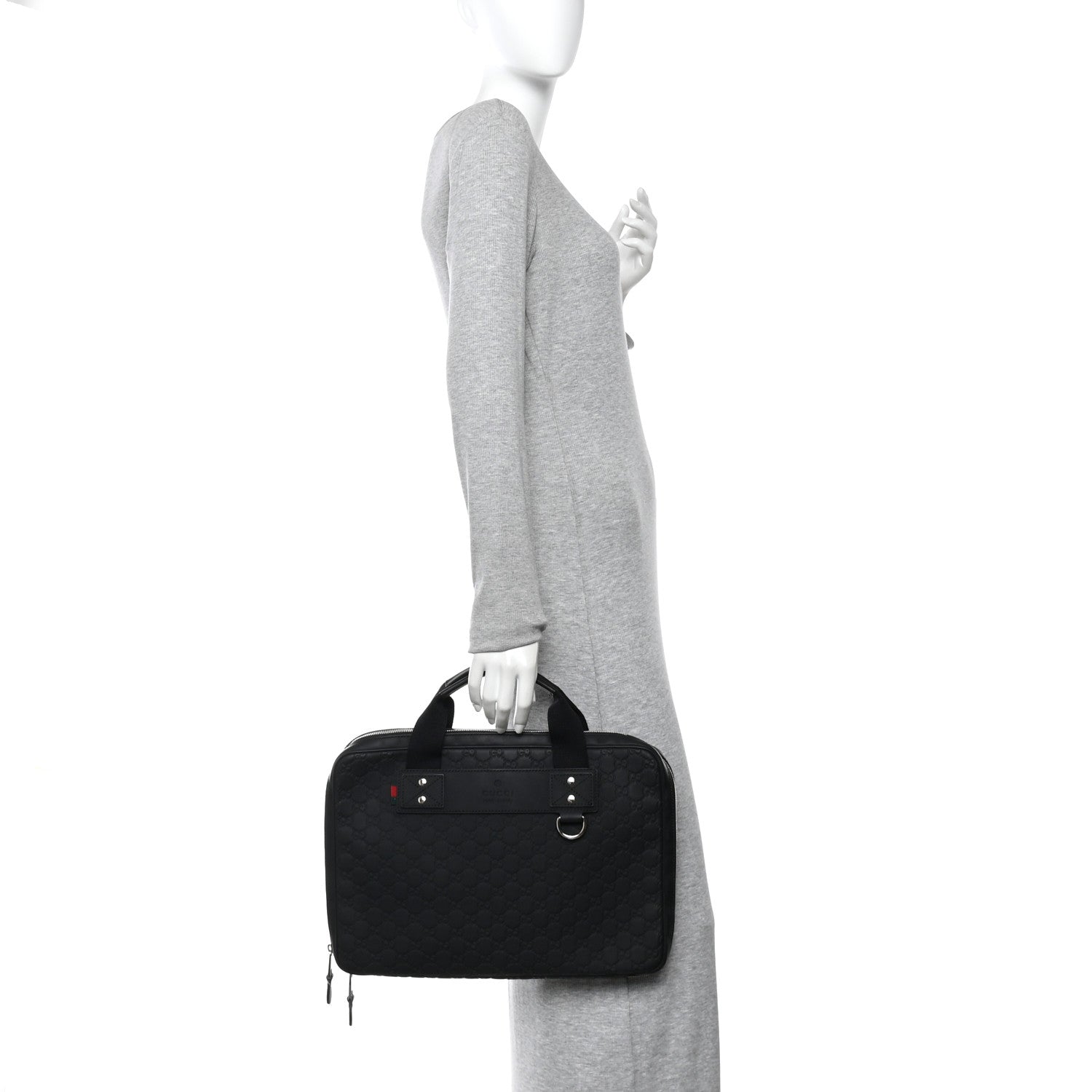 Rubber Guccissima Laptop Briefcase Black