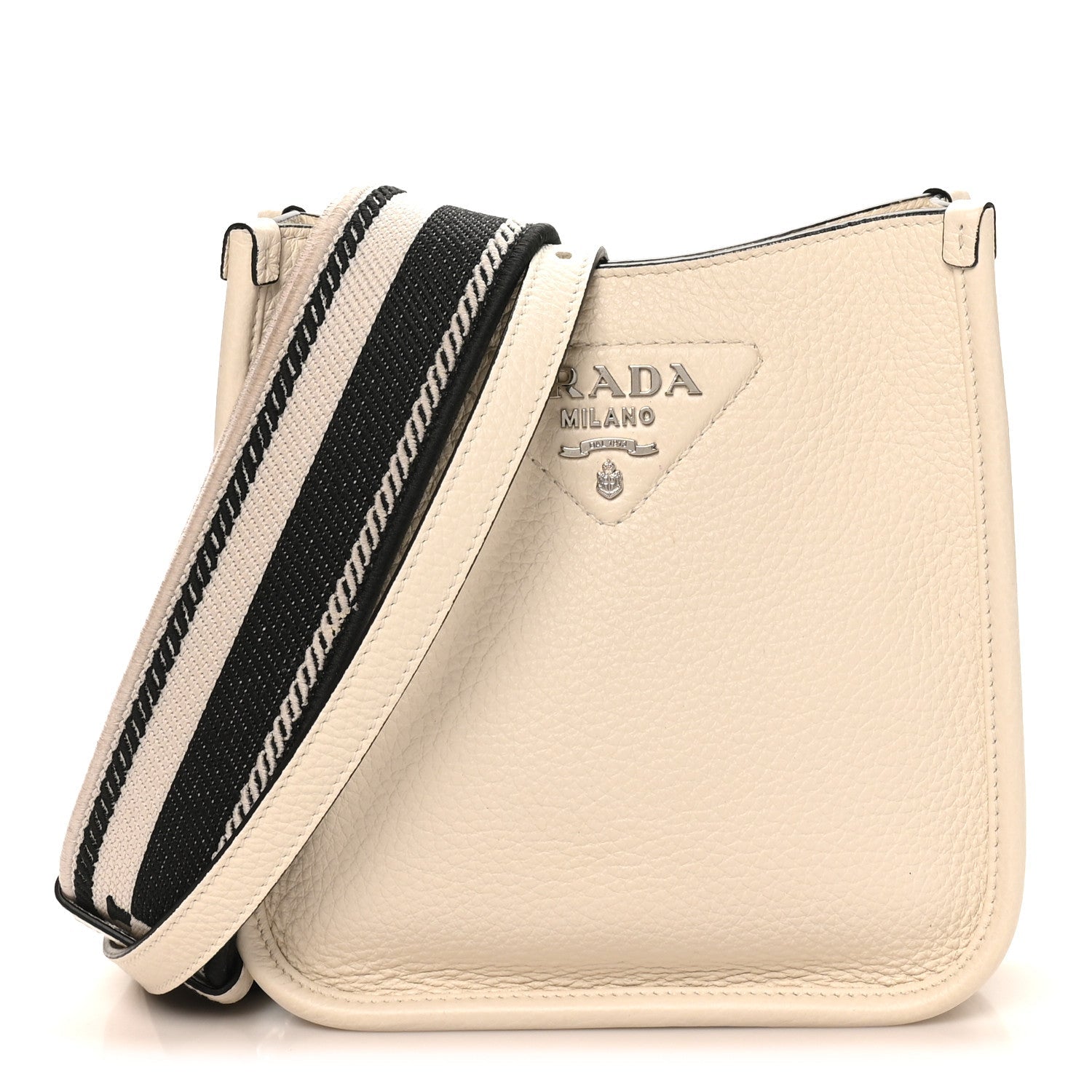 Vitello Daino Soft Mini Hobo Messenger Bag White
