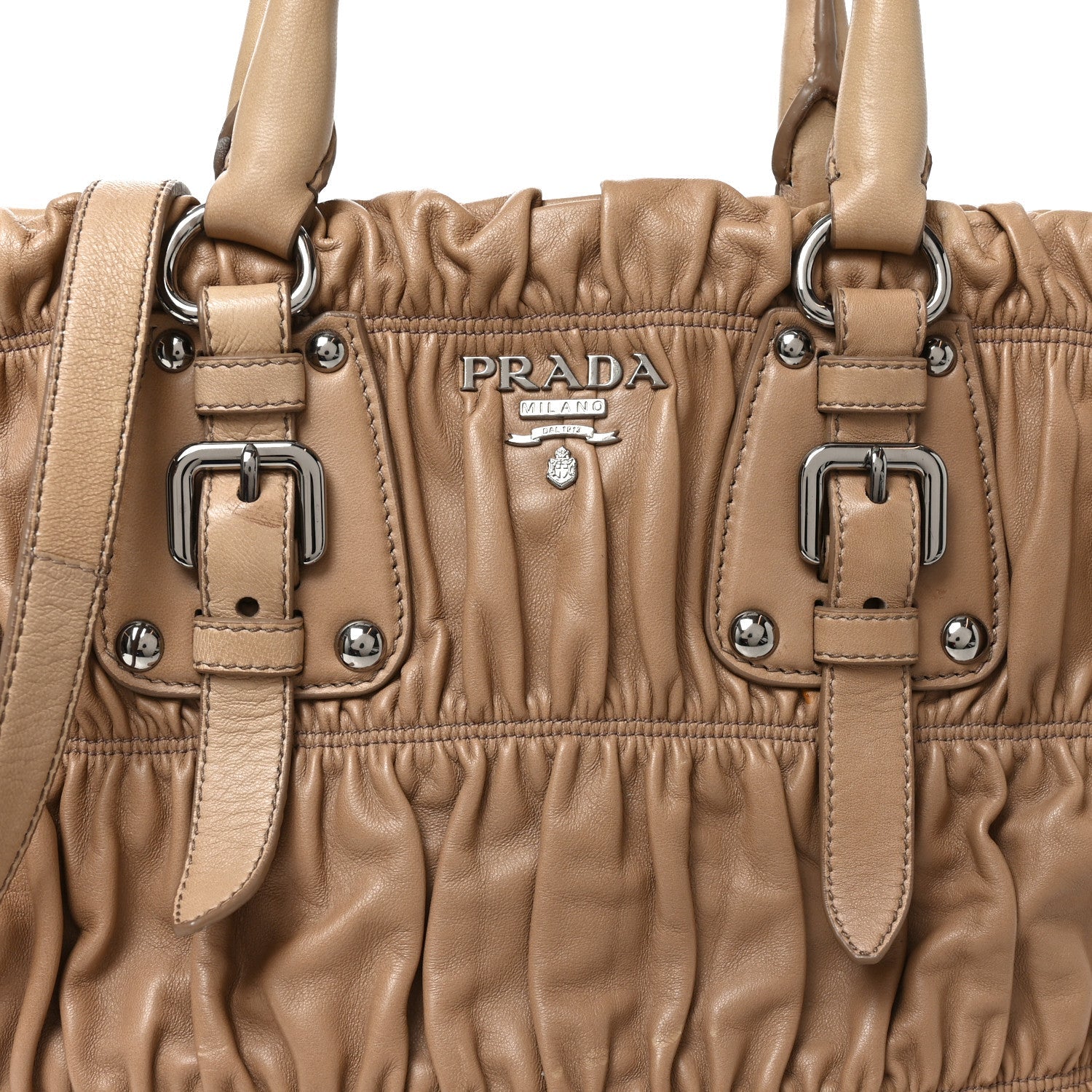 Nappa Gaufre Shopping Satchel Visone