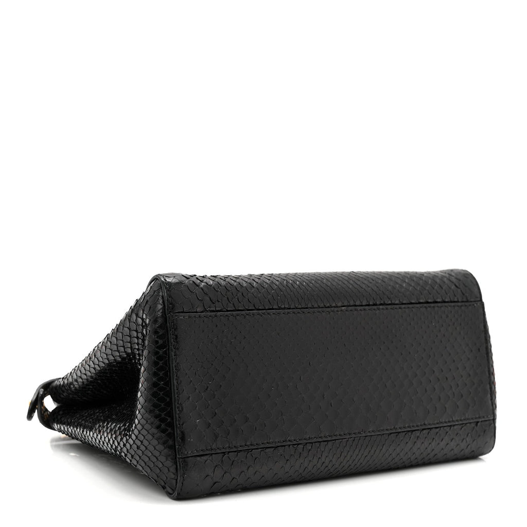 Snakeskin Nappa Mini Peekaboo Iconic Satchel Black