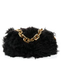 Shearling Lambskin The Pouch Chain Black