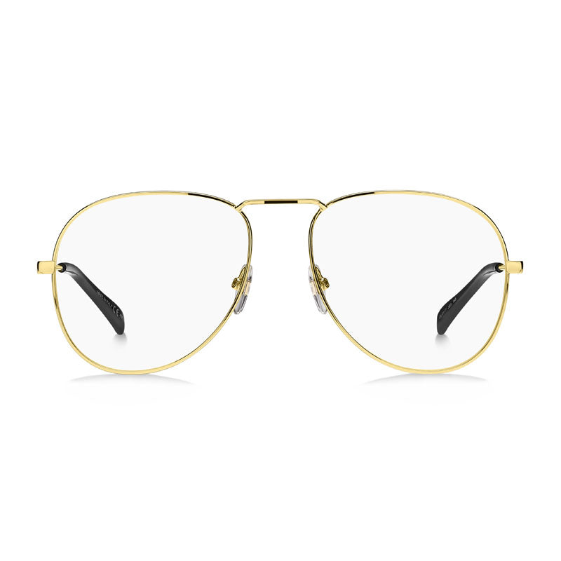 Givenchy Eyeglasses Aviator Full Rim, Gold Frame and Clear Demo Lenses Lens GV01170J5G00