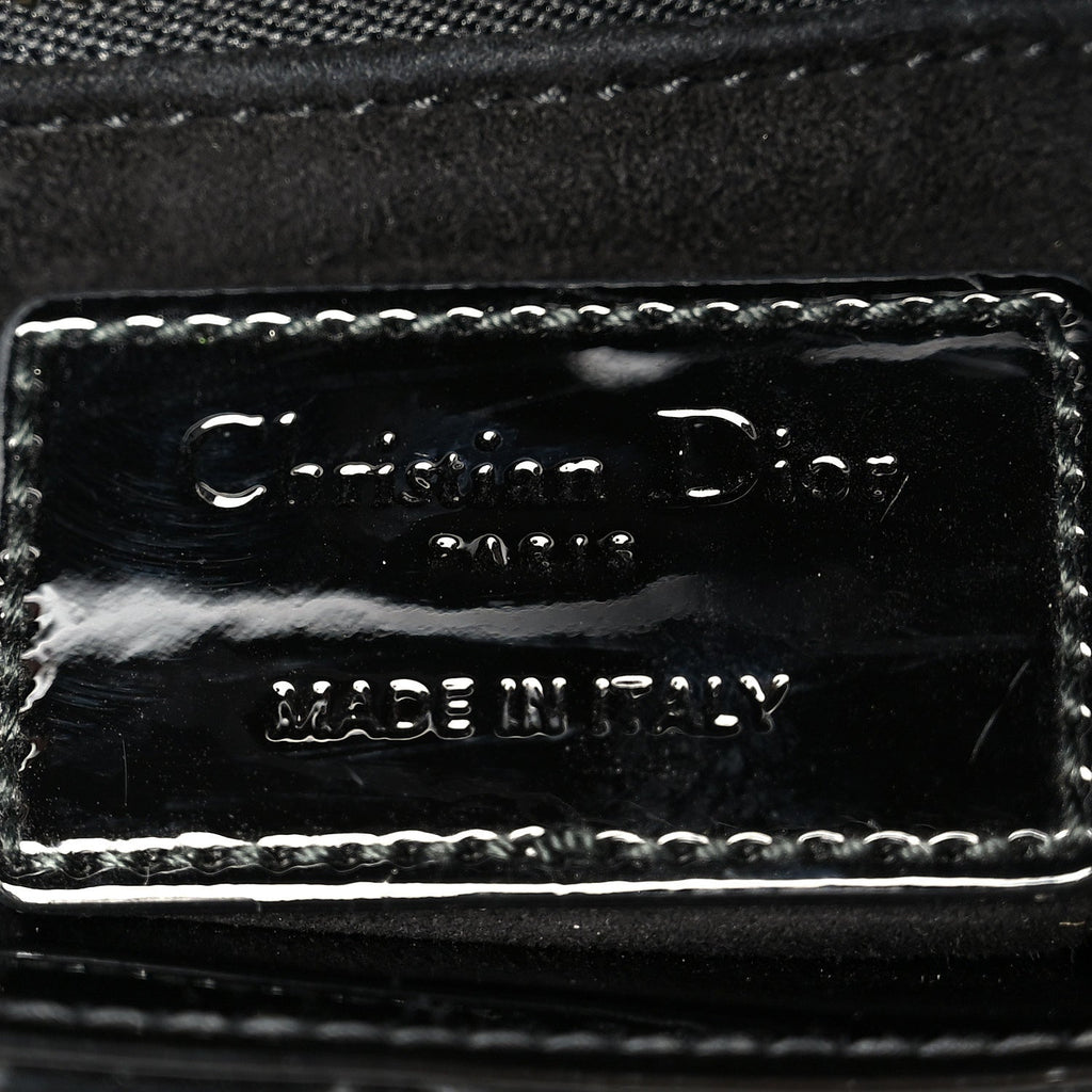 Patent Cannage Mini Lady Dior Black