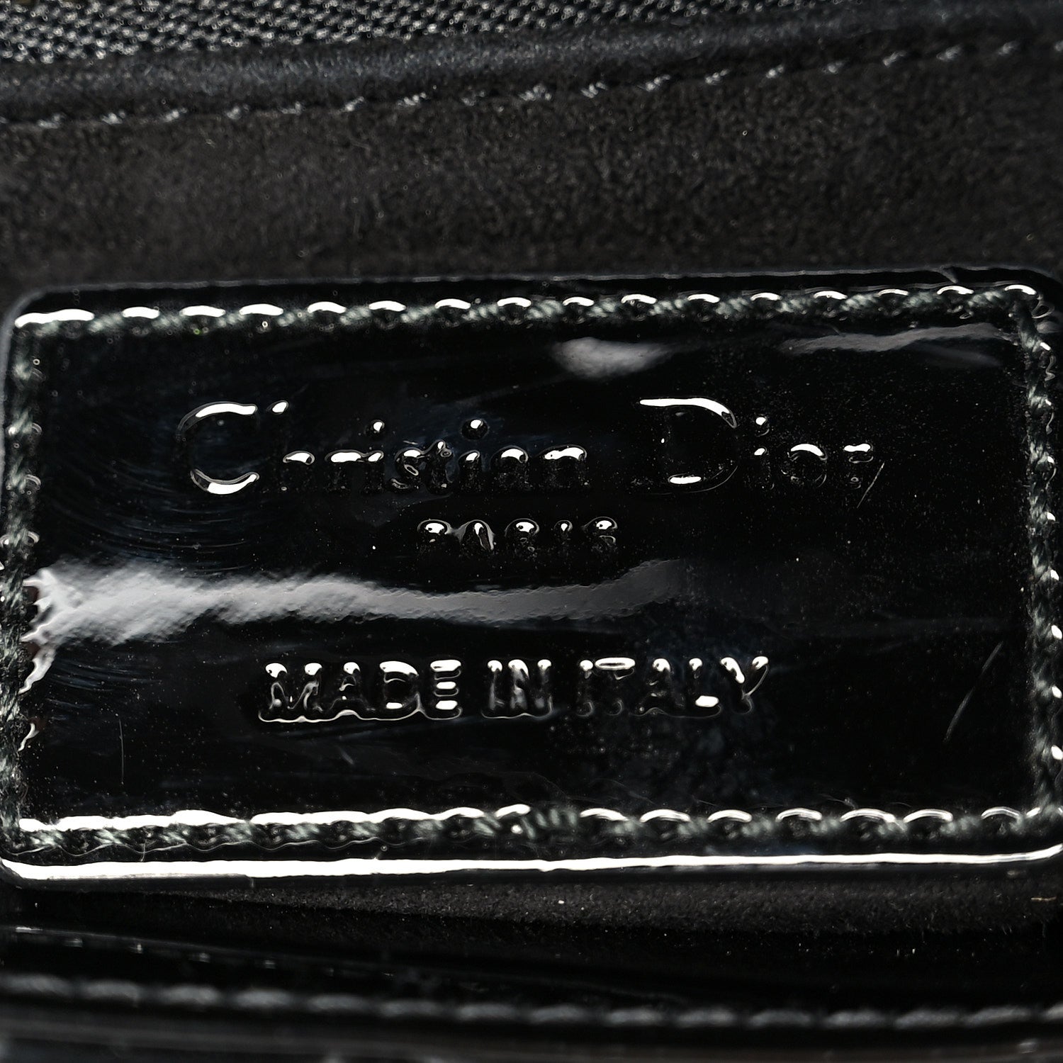Patent Cannage Mini Lady Dior Black