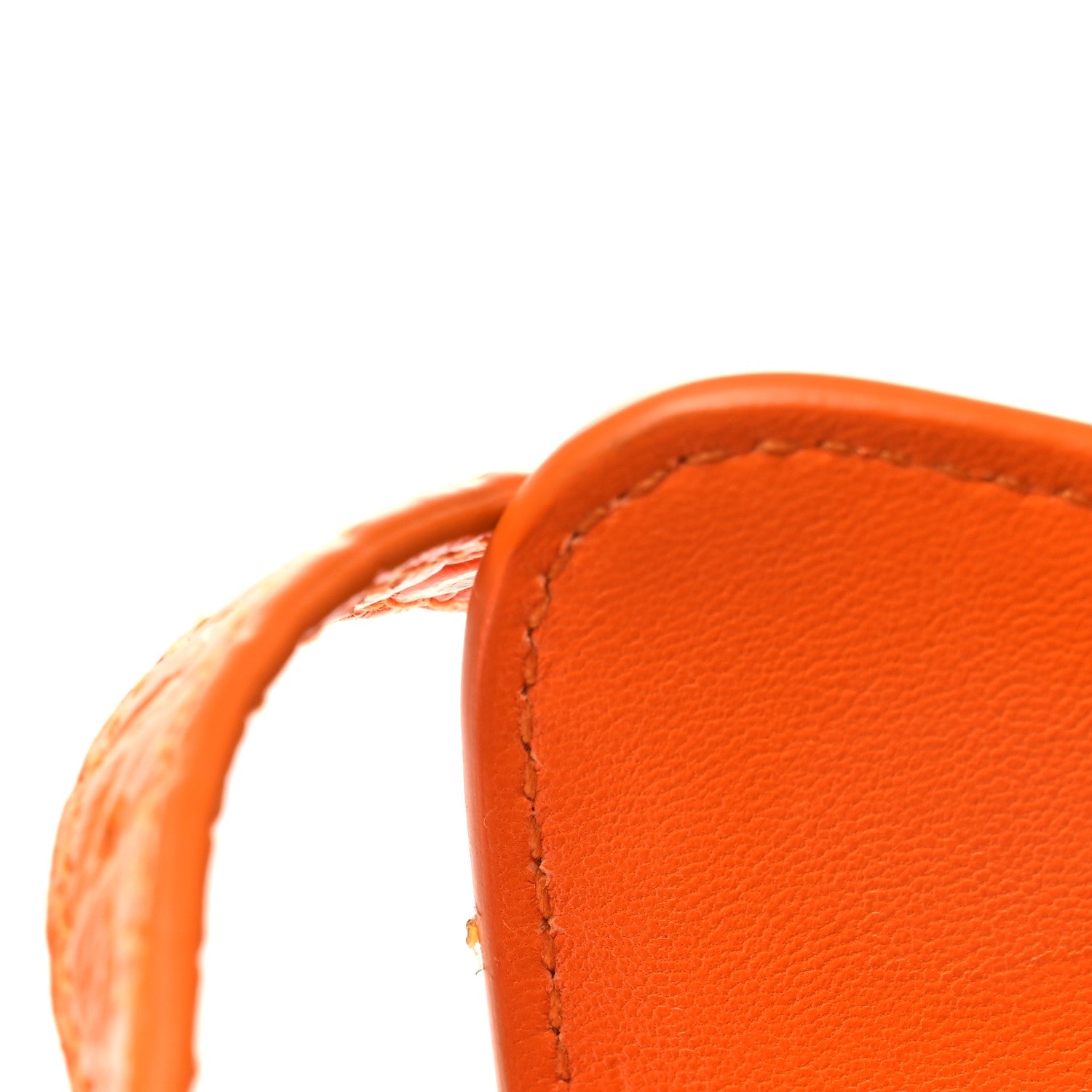 Shiny Super Supple Calfskin Crocodile Embossed Small XX Flap Stretch Bag Pop Orange