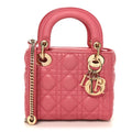 Lambskin Cannage Mini Lady Dior Pink Pink