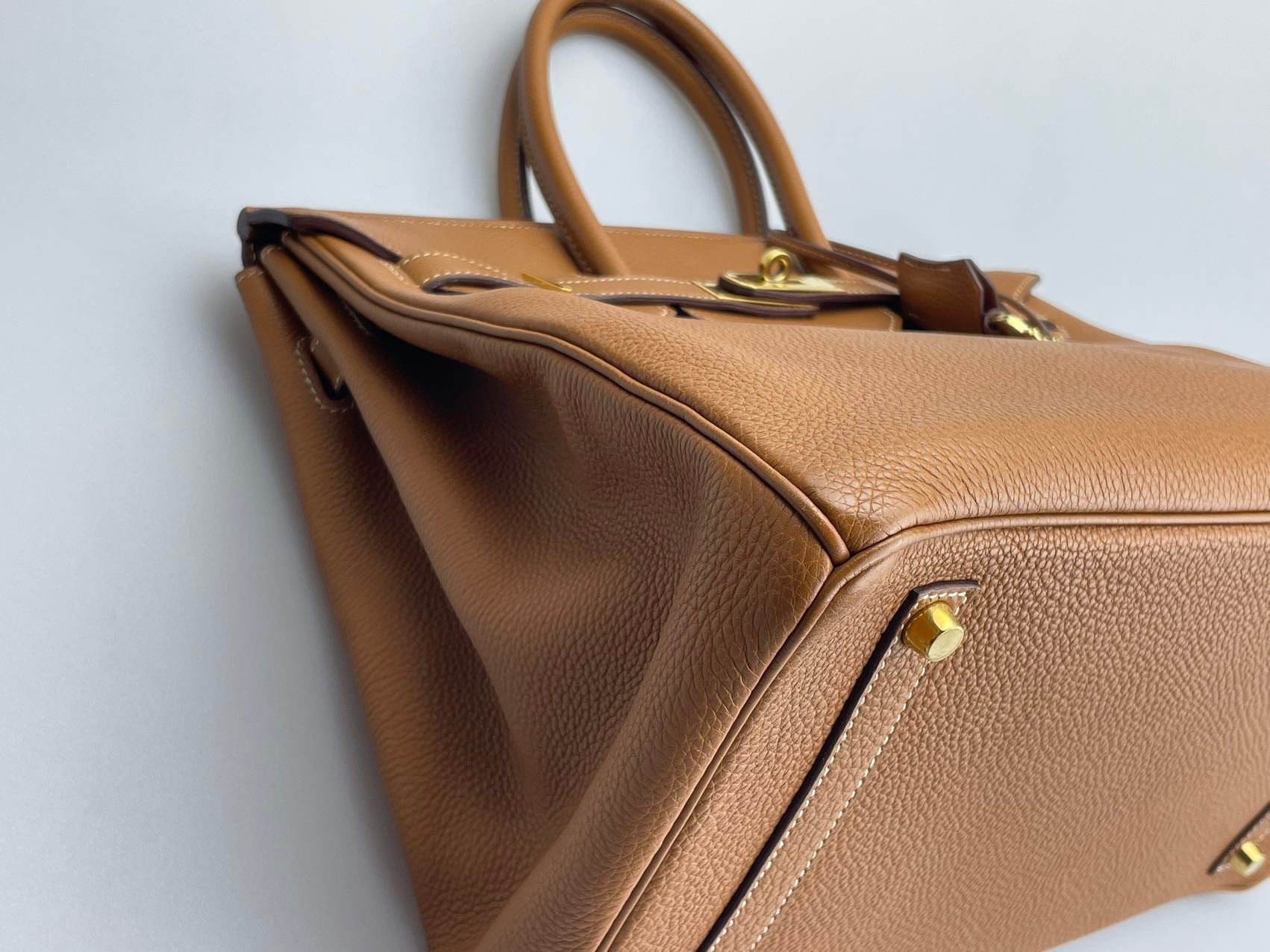Hermes   Birkin 35 in gold vintage Togo leather