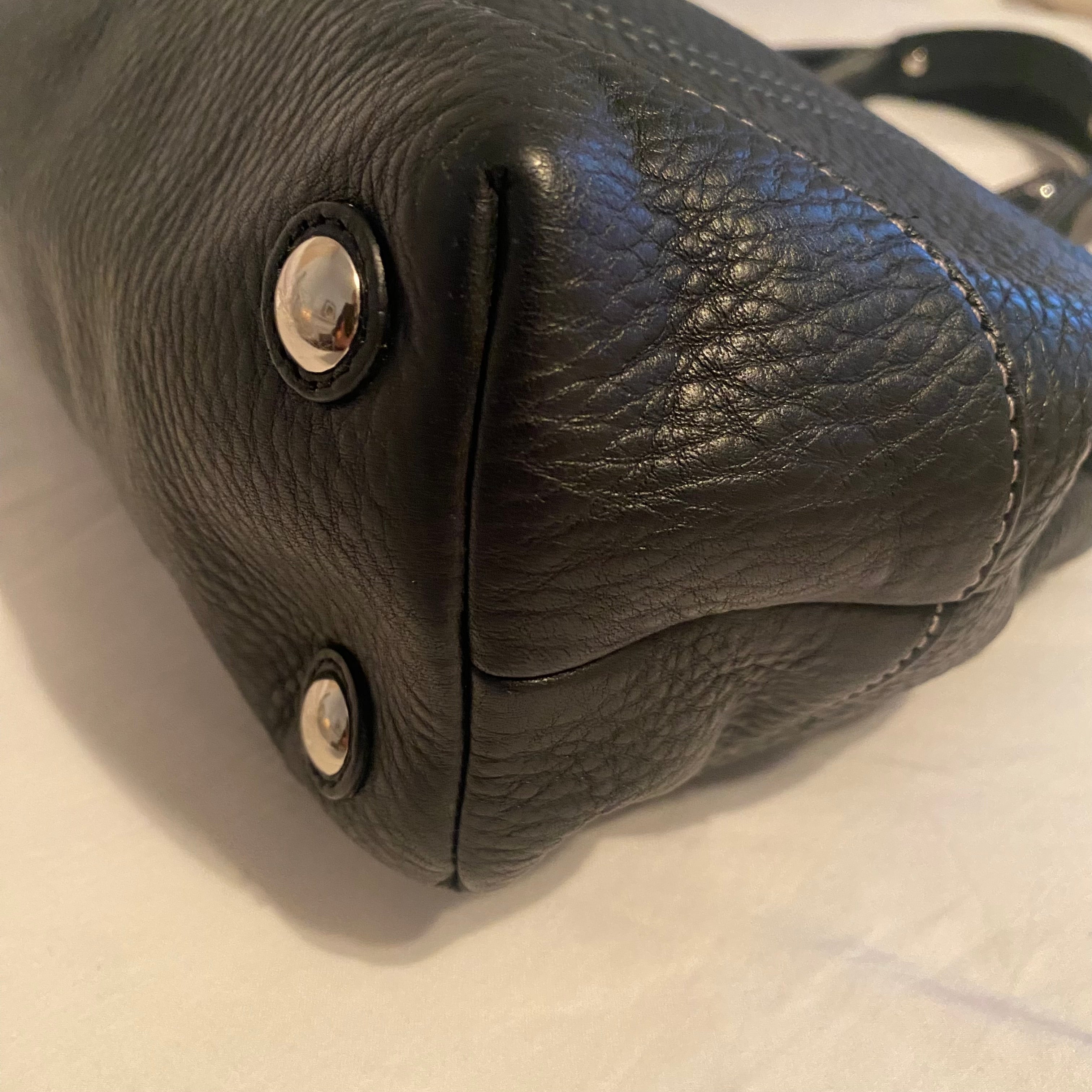 COACH Penelope Pebbled Leather Shoulder Bag Black # 14426