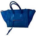 CELINE Phantom Leather Tote Shoulder Bag Blue