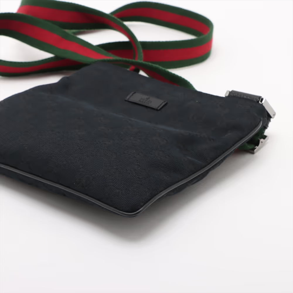Gucci GG Canvas Leather Shoulder Bag Black