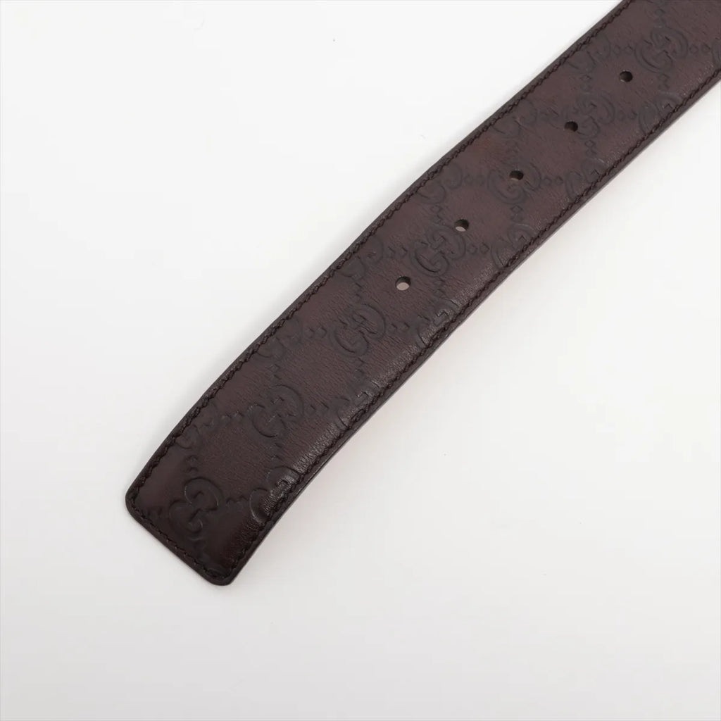 Gucci Interlocking GG Leather Belt Brown