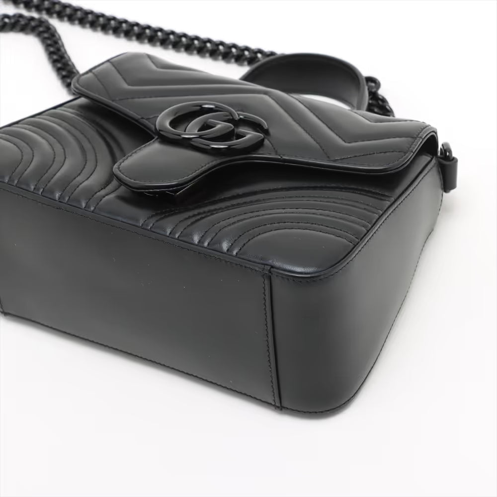 Gucci GG Marmont Leather Two-Way Handbag Black