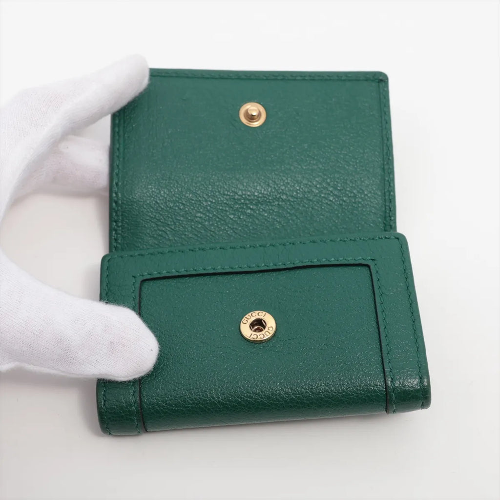 Gucci Bamboo GG Marmont Leather Key Case Green