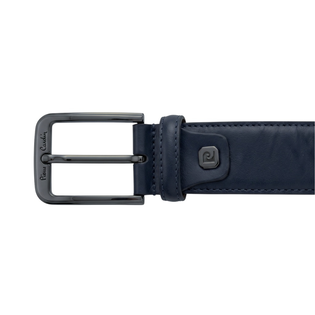 Pierre Cardin Blue Smooth Classic Black Silver D-Ring Adjustable Belt Adjustable Mens Belt-40