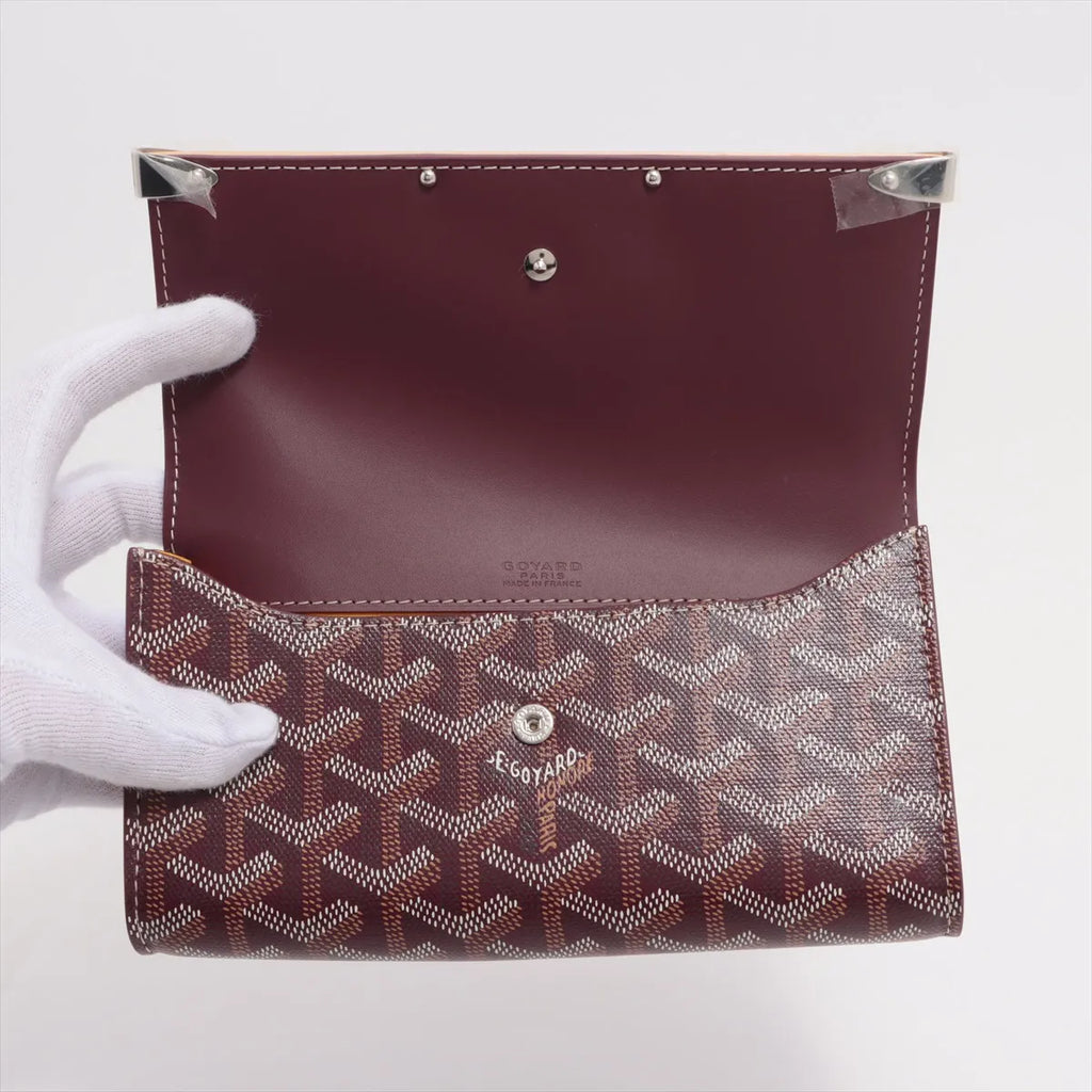 Goyard Leather Mini Monte Carlo Pouch Burgundy