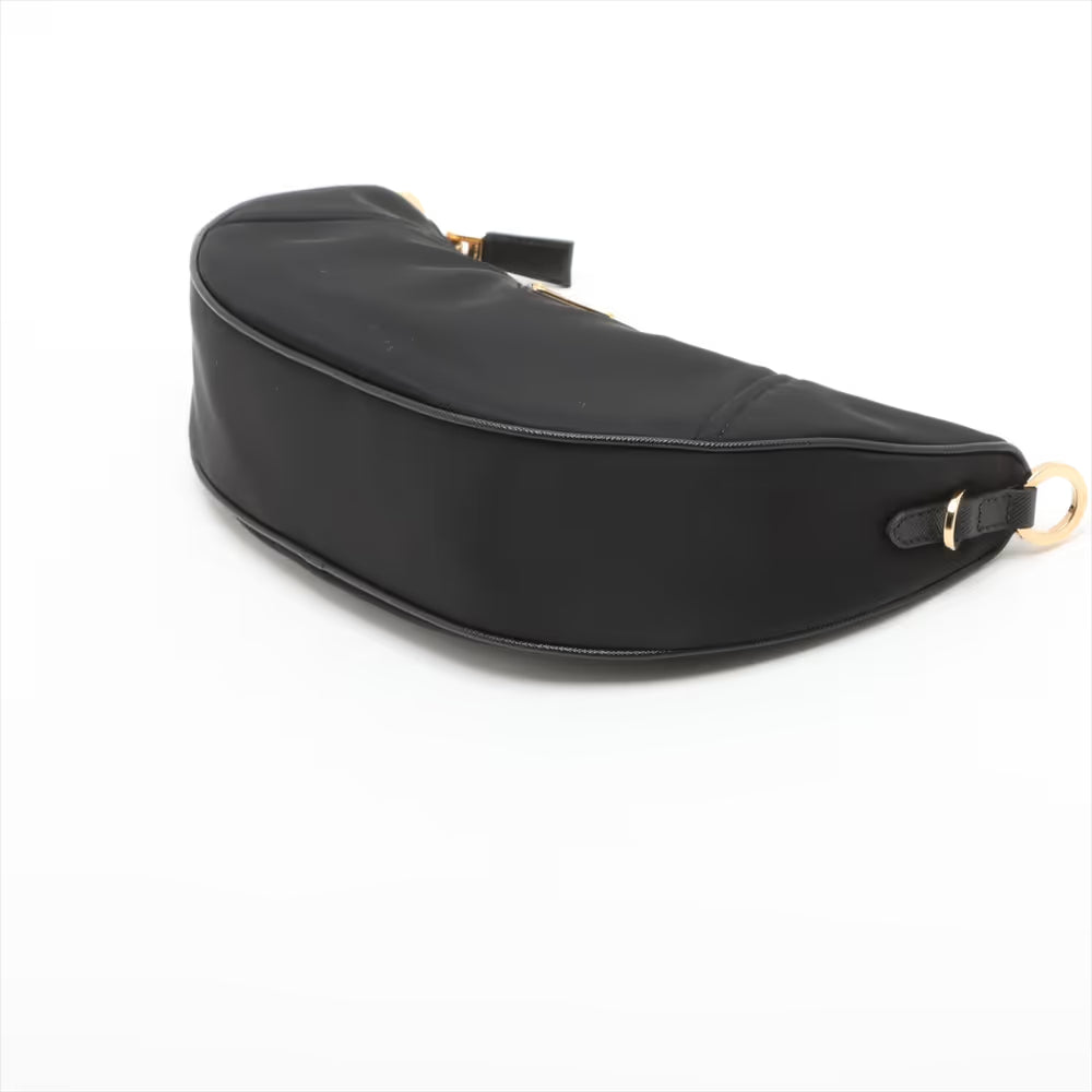 Prada Tessuto Nylon Demi Lune Two-Way Shoulder Bag Black