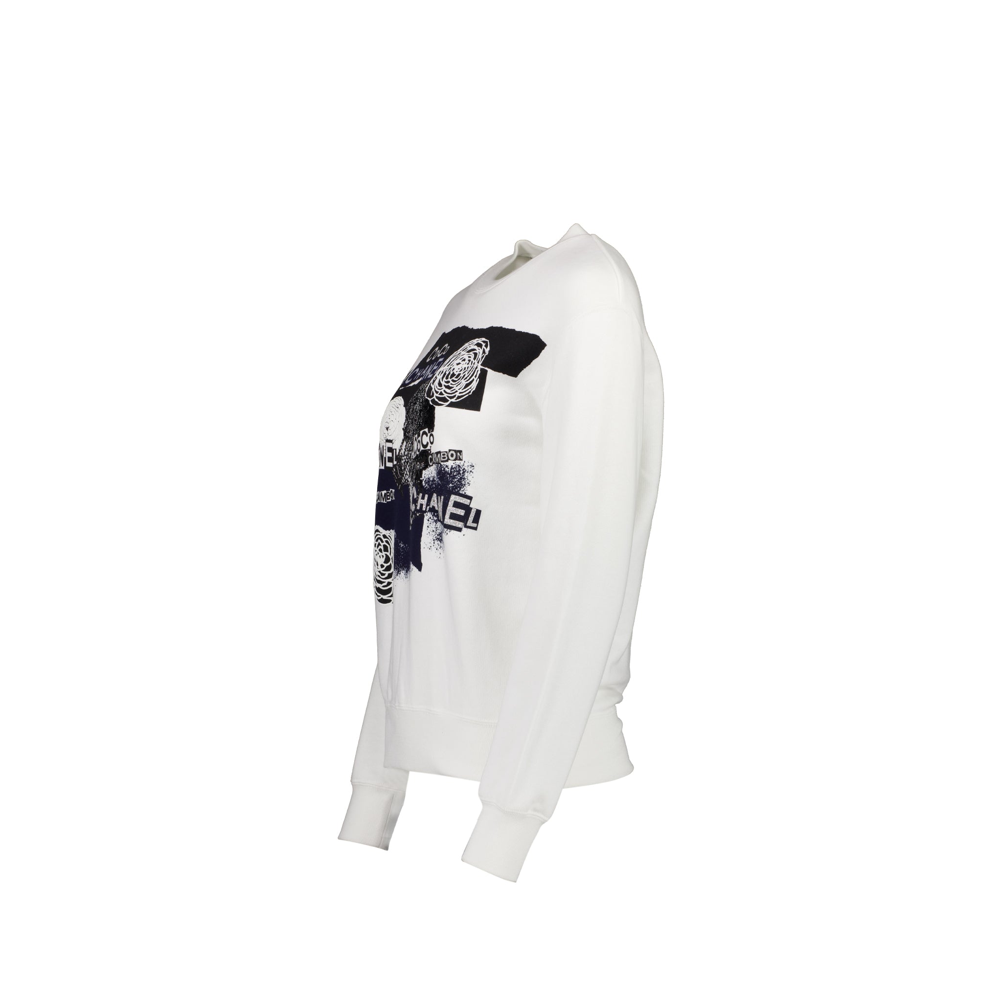 Chanel Size XS Coco Chanel Graffiti Sweatshirt White/Black