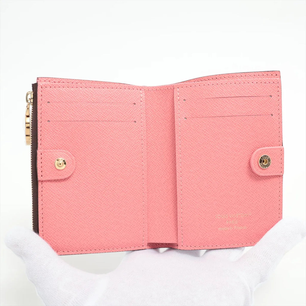 Louis Vuitton Monogram Lisa Compact Wallet Brown x Pink