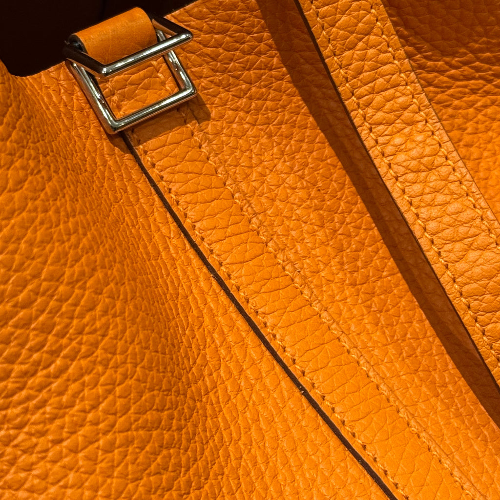 HERMES PICOTIN 22 ORANGE Q STAMP