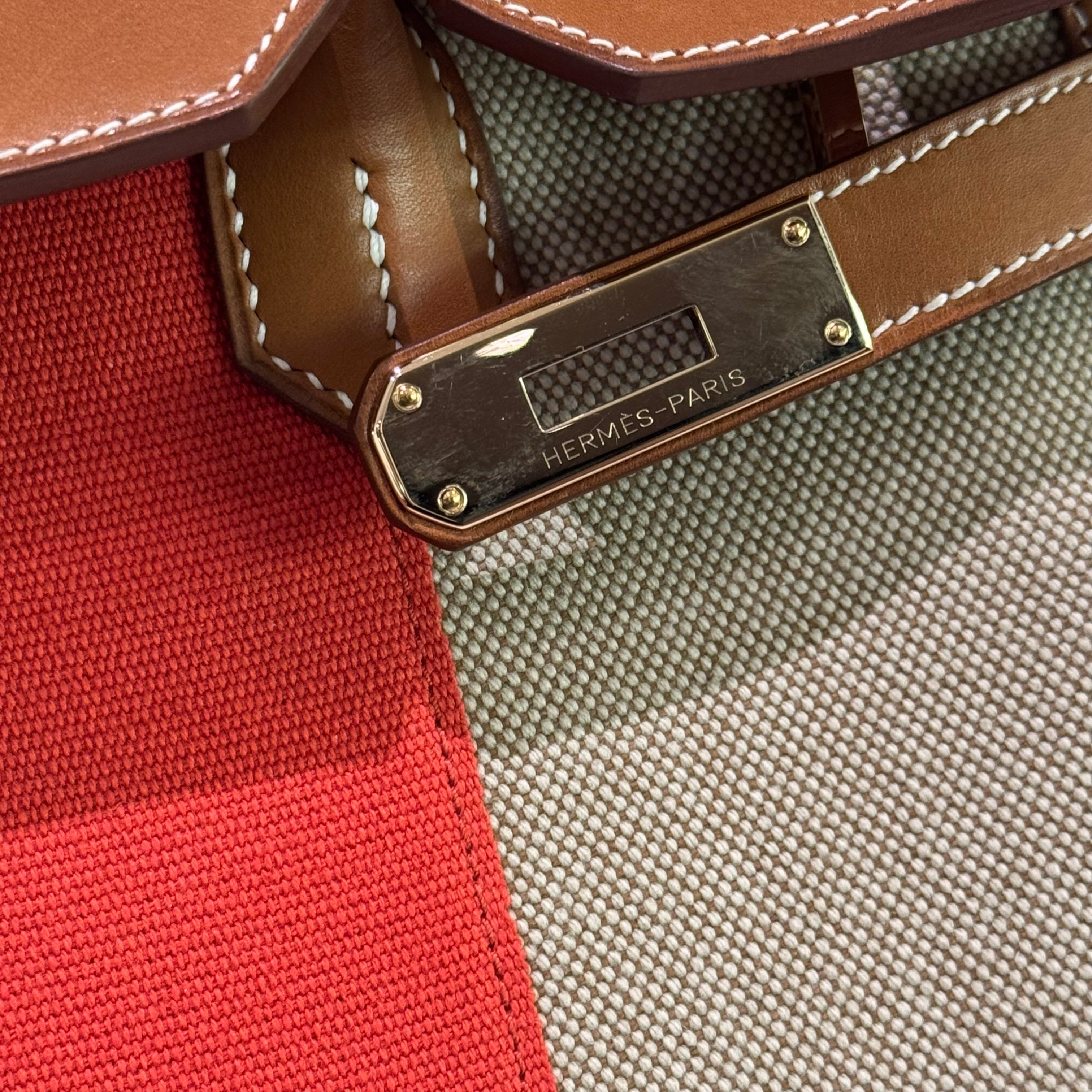 HERMÈS BIRKIN 35 SADDLE LEATHER & CANVAS STAMP P