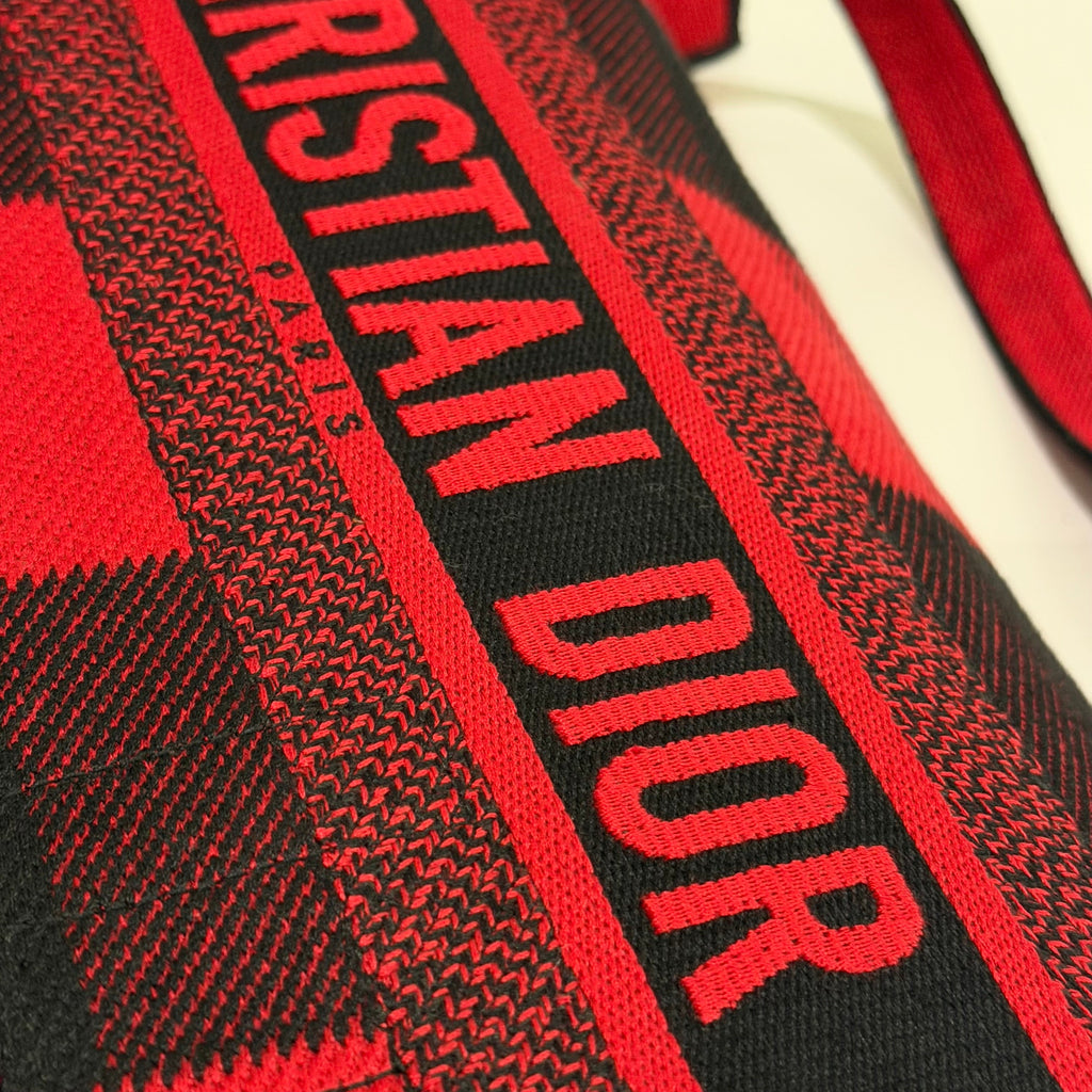 Dior Red & Black Striped Canvas Messenger Bag (Medium)