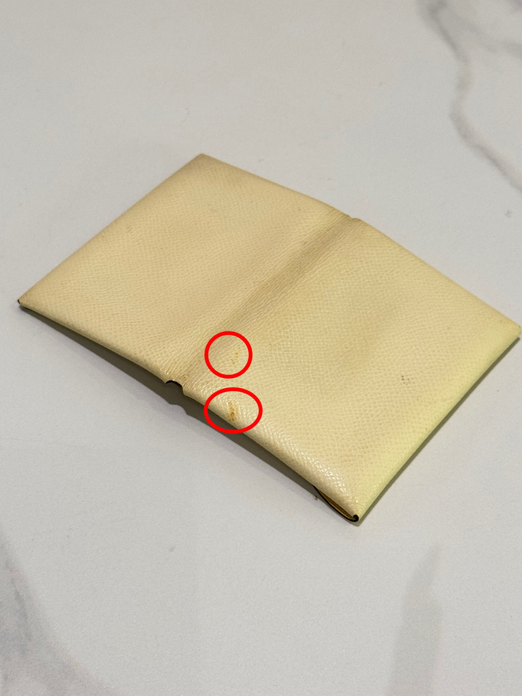 HERMÈS CALVI DUO CARD HOLDER Epsom Calfskin with Silver-tone Hardware (U Stamp)