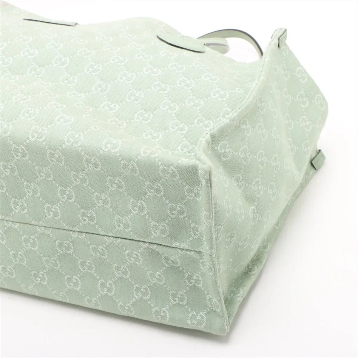 Gucci GG Logo Denim Tote Bag Green