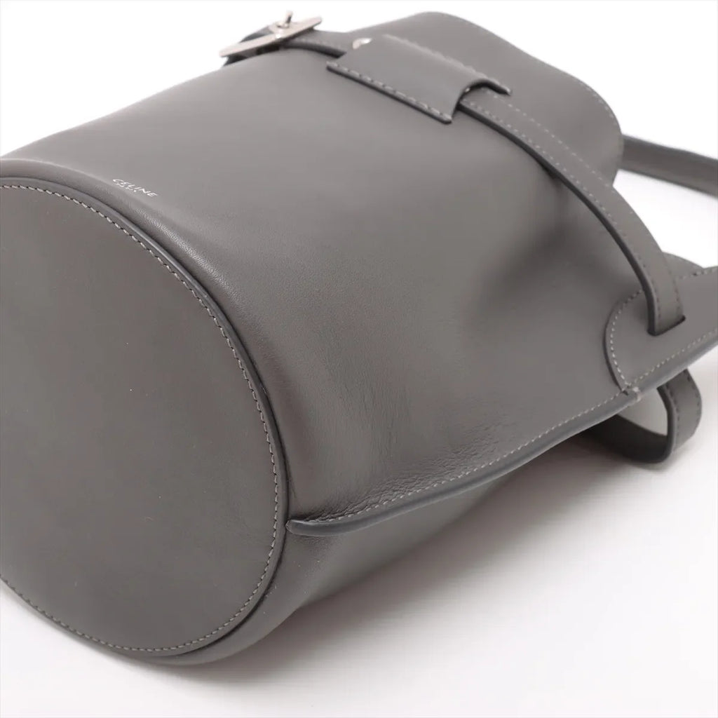 Celine Big Bag Bucket Leather Two-Way Handbag Gray