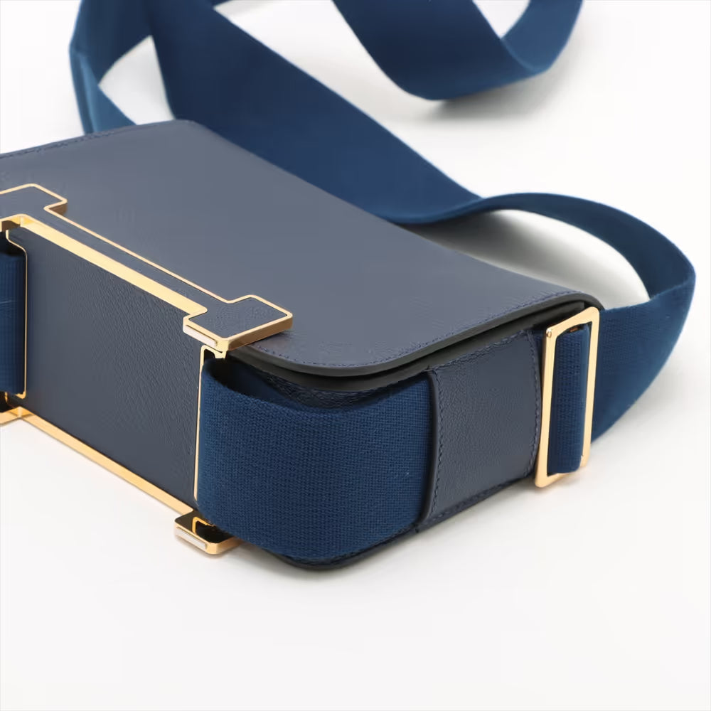 Hermès Geta Chevre Blue Navy