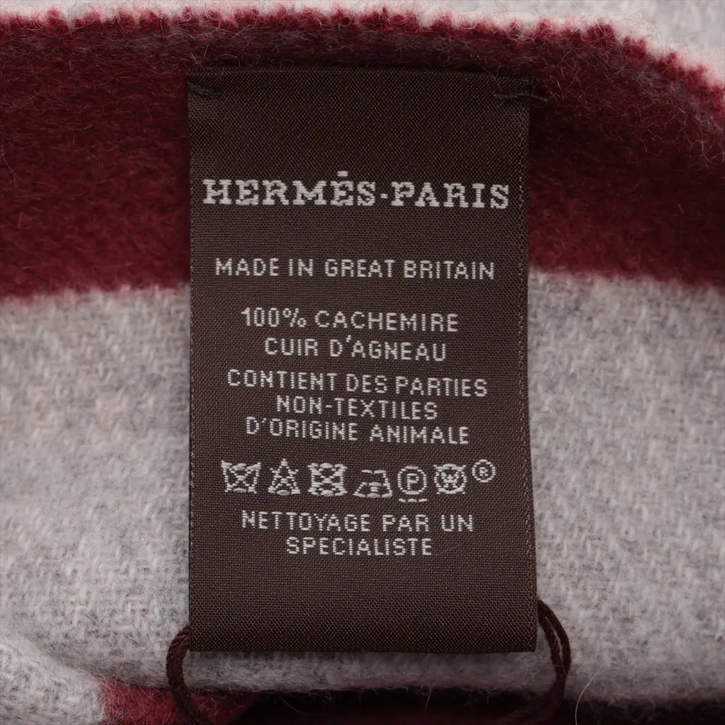 Hermès Contests Cashmere Scarf Bordeaux x Gray