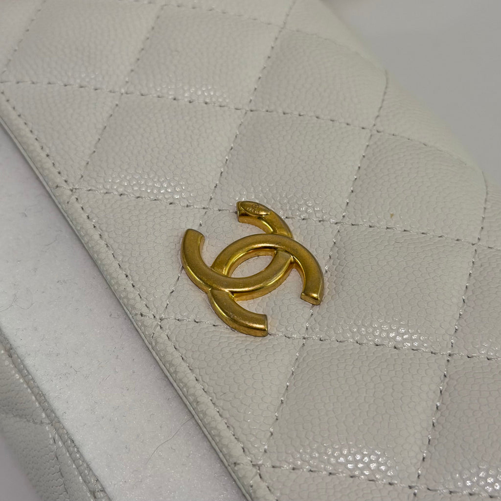 Chanel 22A Coin Baguette Bag Grained Calfskin with Chain (Chip Model)
