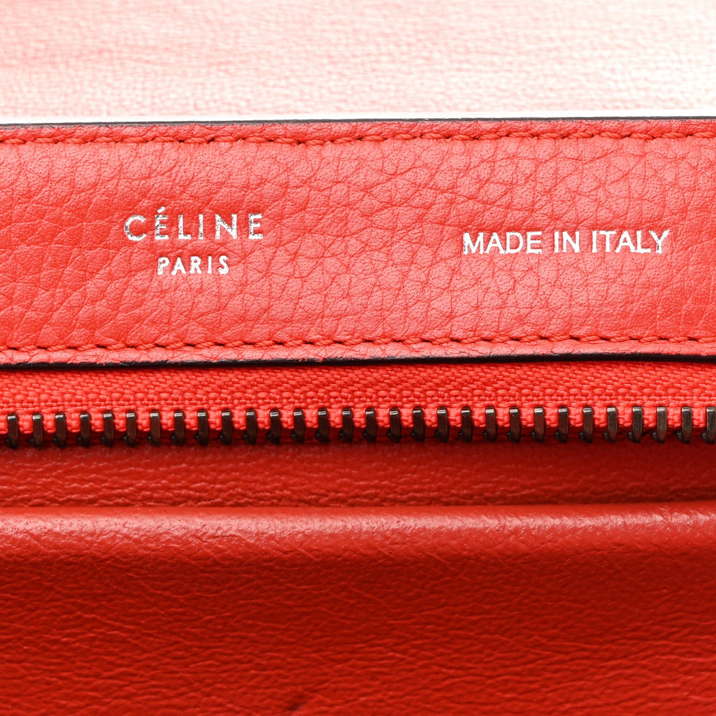 Drummed Calfskin Small Trapeze Vermillion
