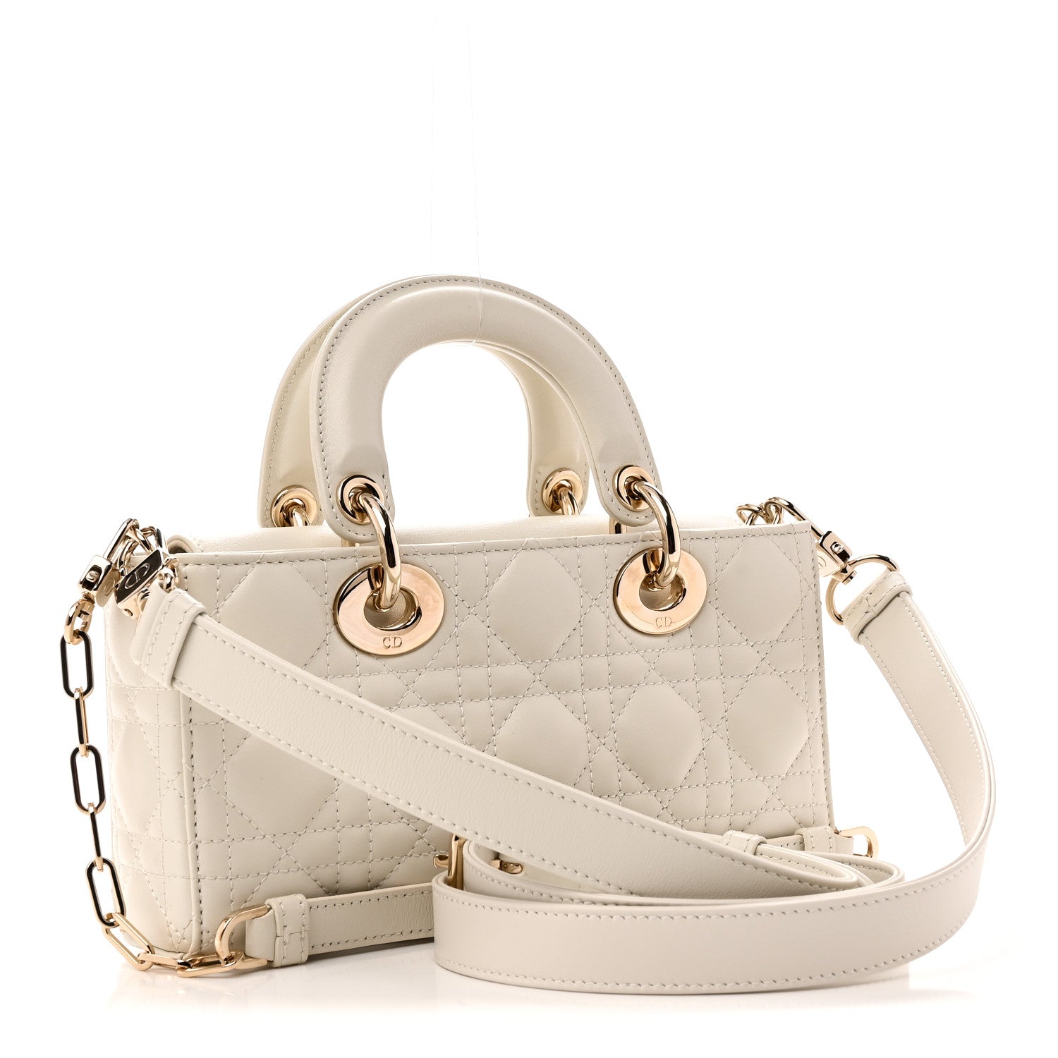 Lambskin Cannage Small Lady D-Joy Latte