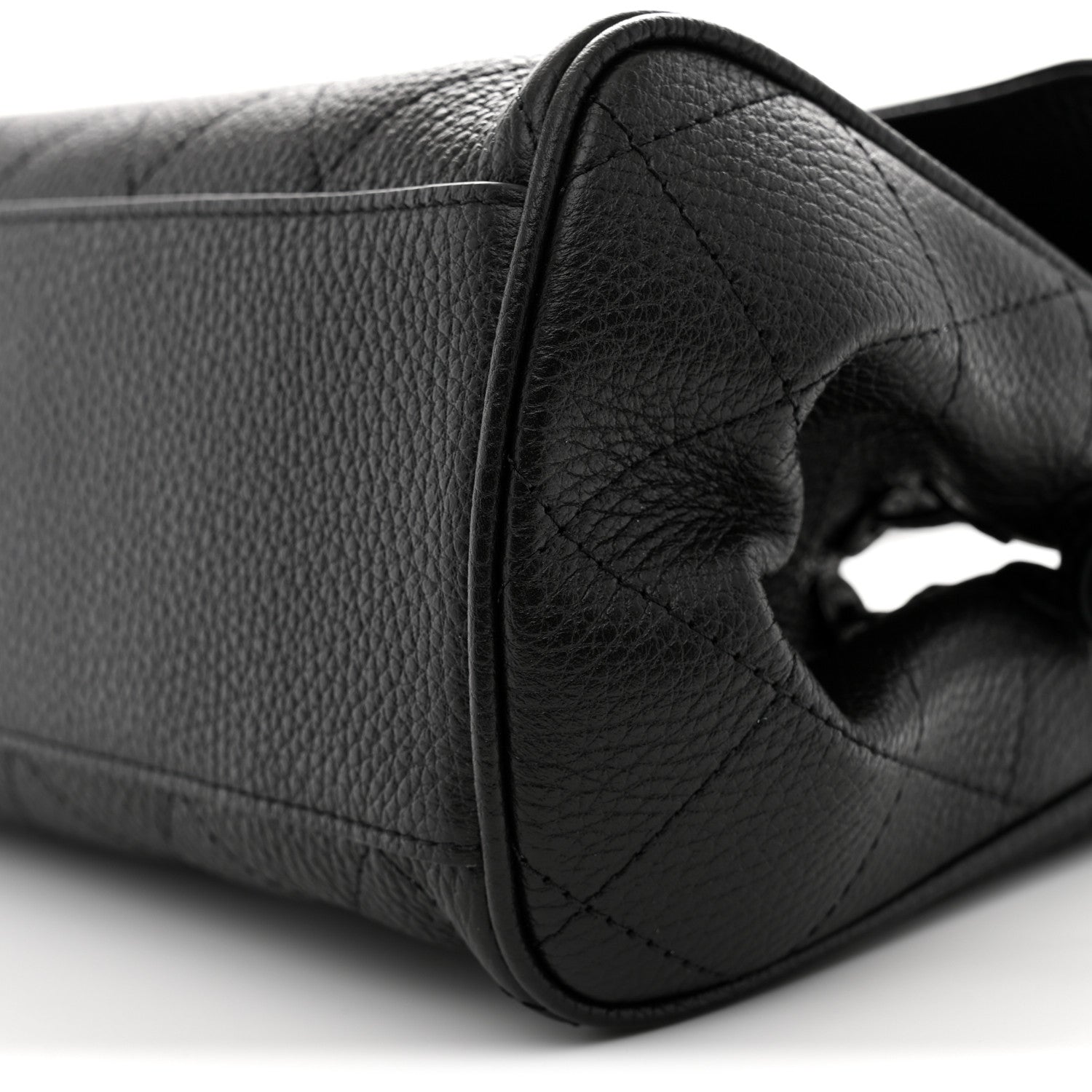 Grained Calfskin Urban Essentials Small Shopping Bag Black