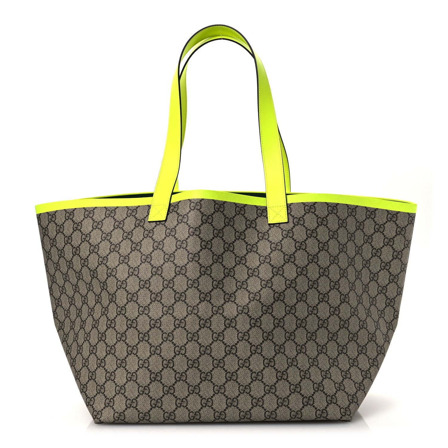 GG Supreme Monogram Totissima Shopping Tote Ebony Beige Yellow