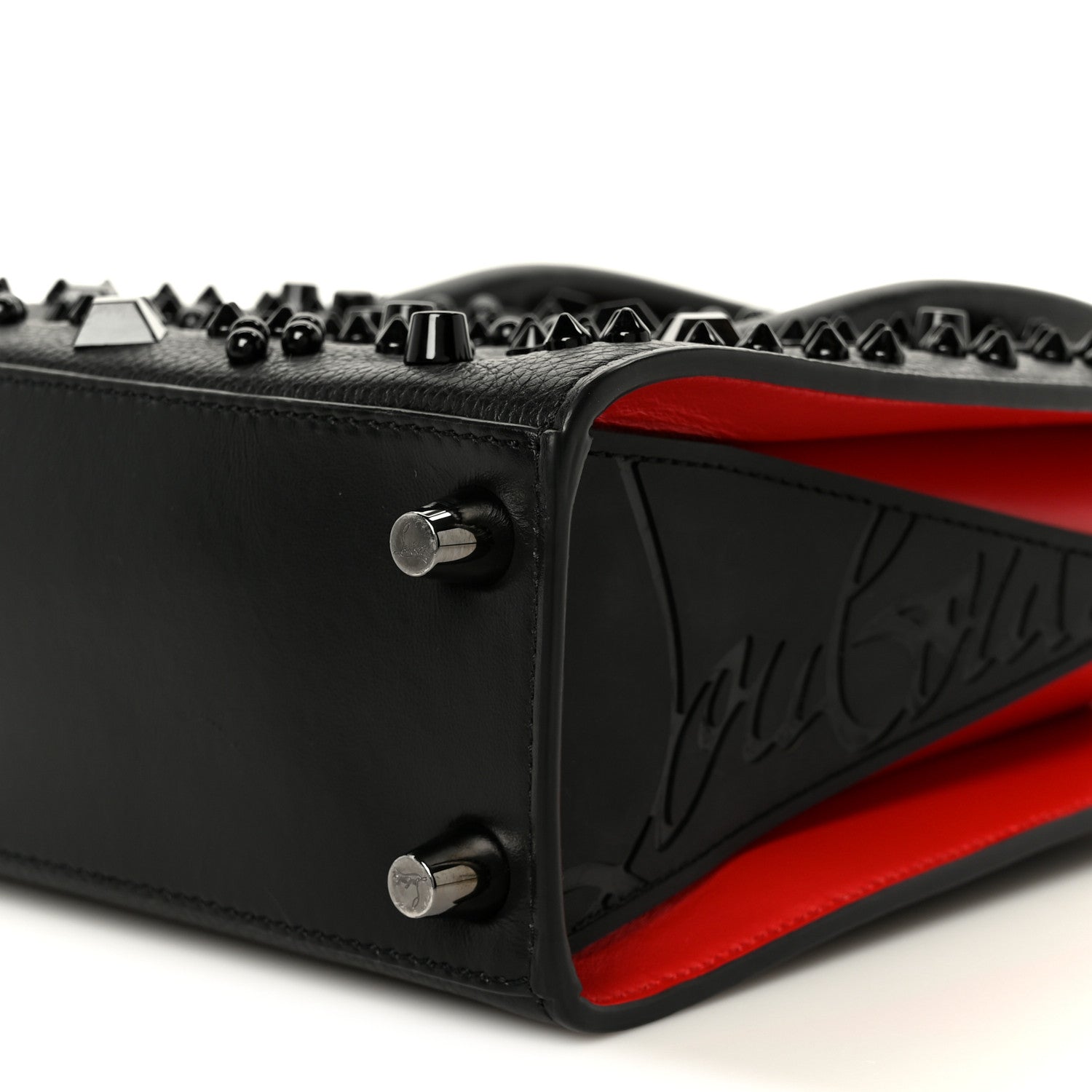 Calfskin Spikes Loubinthesky Mini Paloma Black