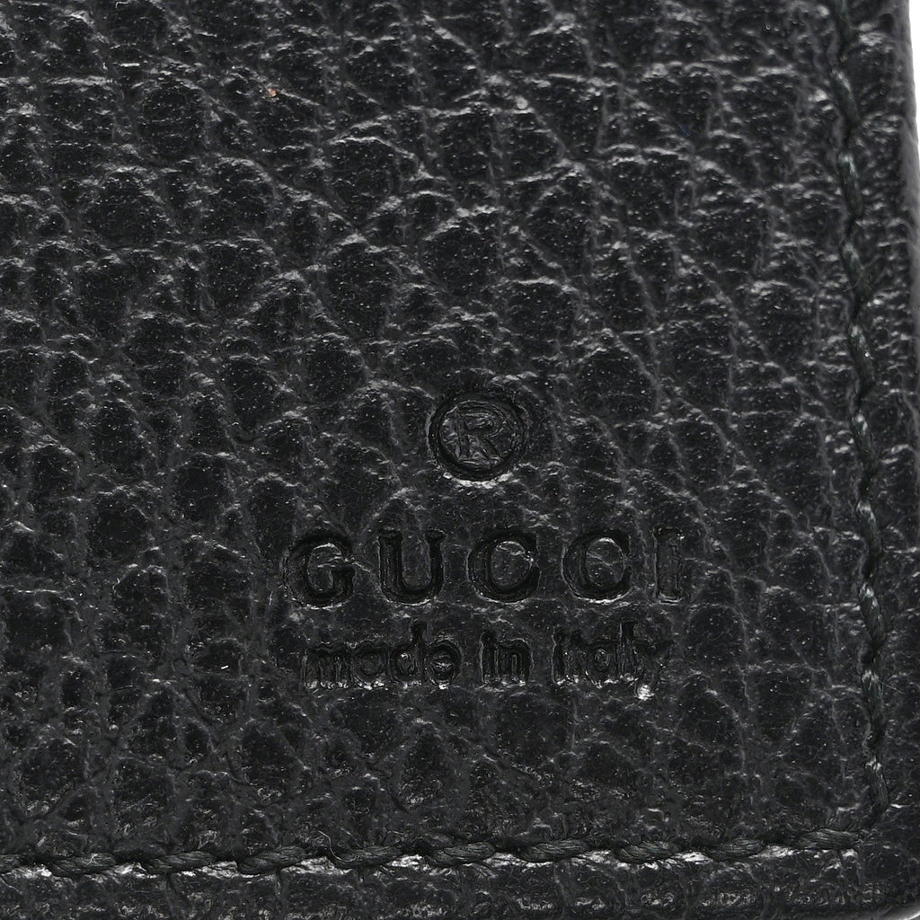 Dollar Calfskin Mini Swing Wallet Bag Black