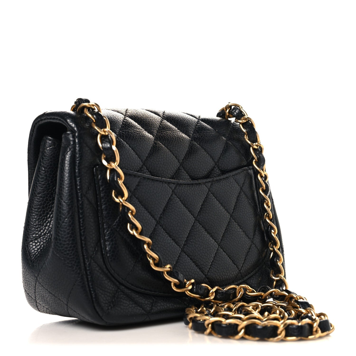 Caviar Quilted Mini Square Flap Black