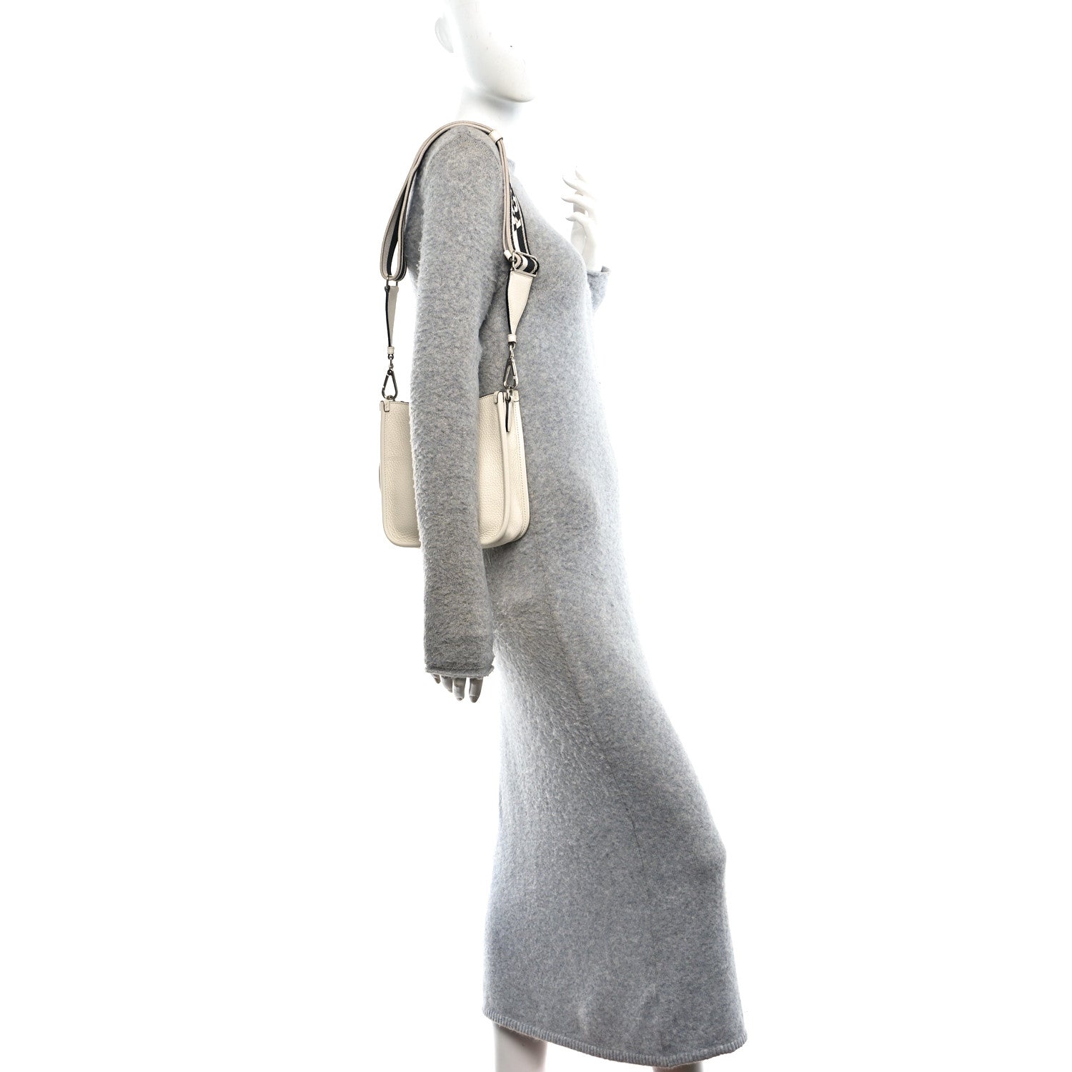 Vitello Daino Soft Mini Hobo Messenger Bag White
