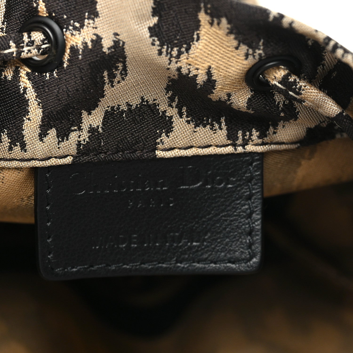Canvas Mizza Embroidered Leopard DiorTravel Pouch Beige
