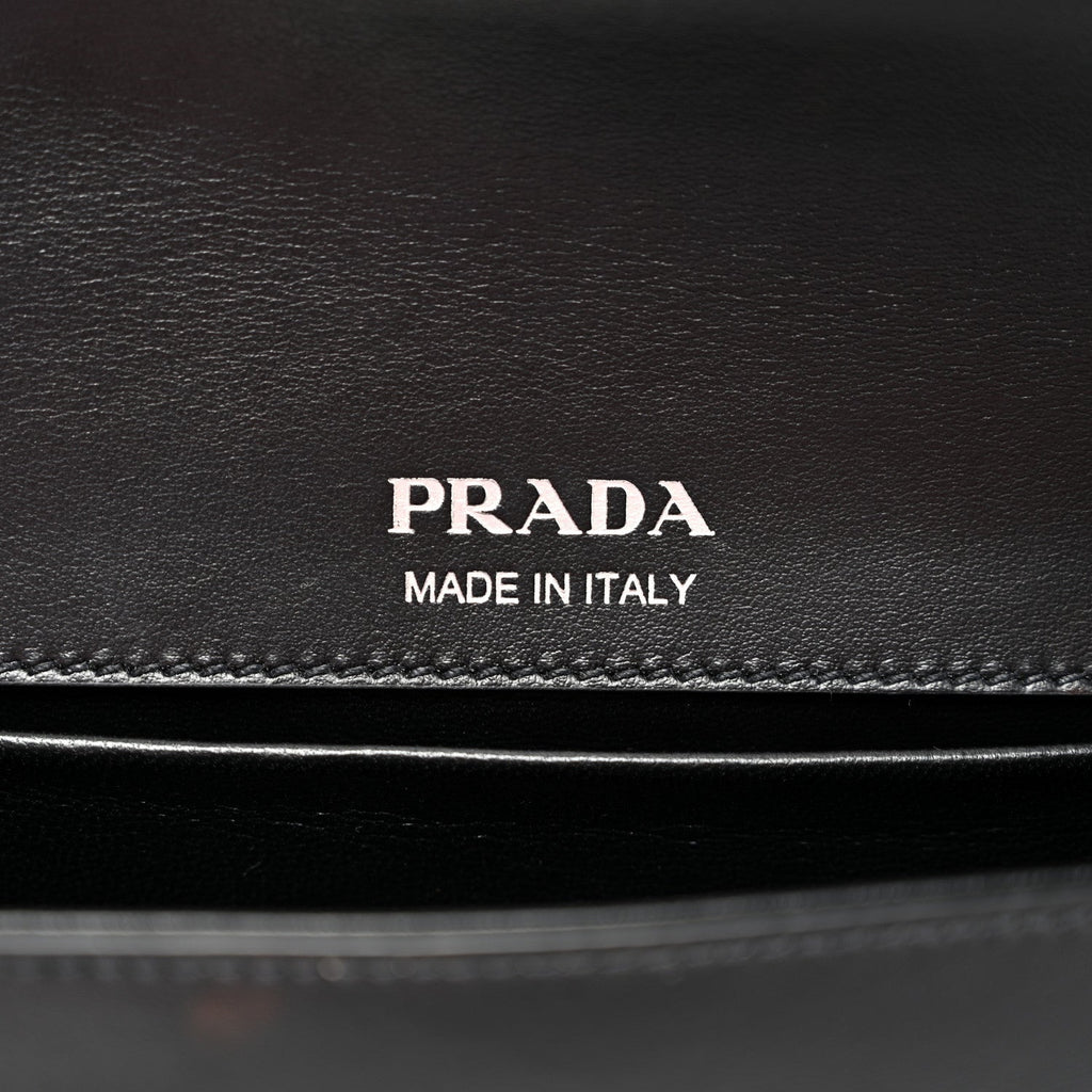 City Calfskin Saffiano Sidonie Shoulder Bag Black