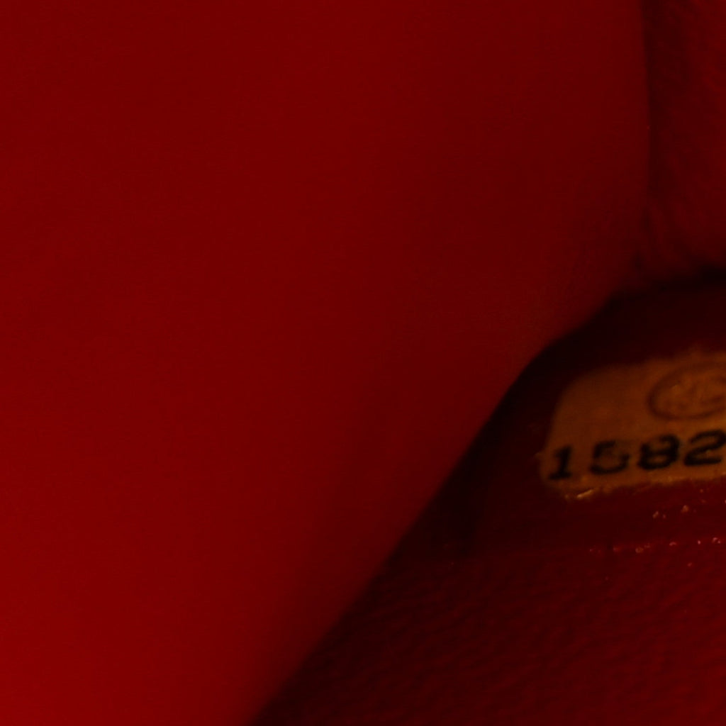 Glazed Calfskin Quilted East West Flap Red