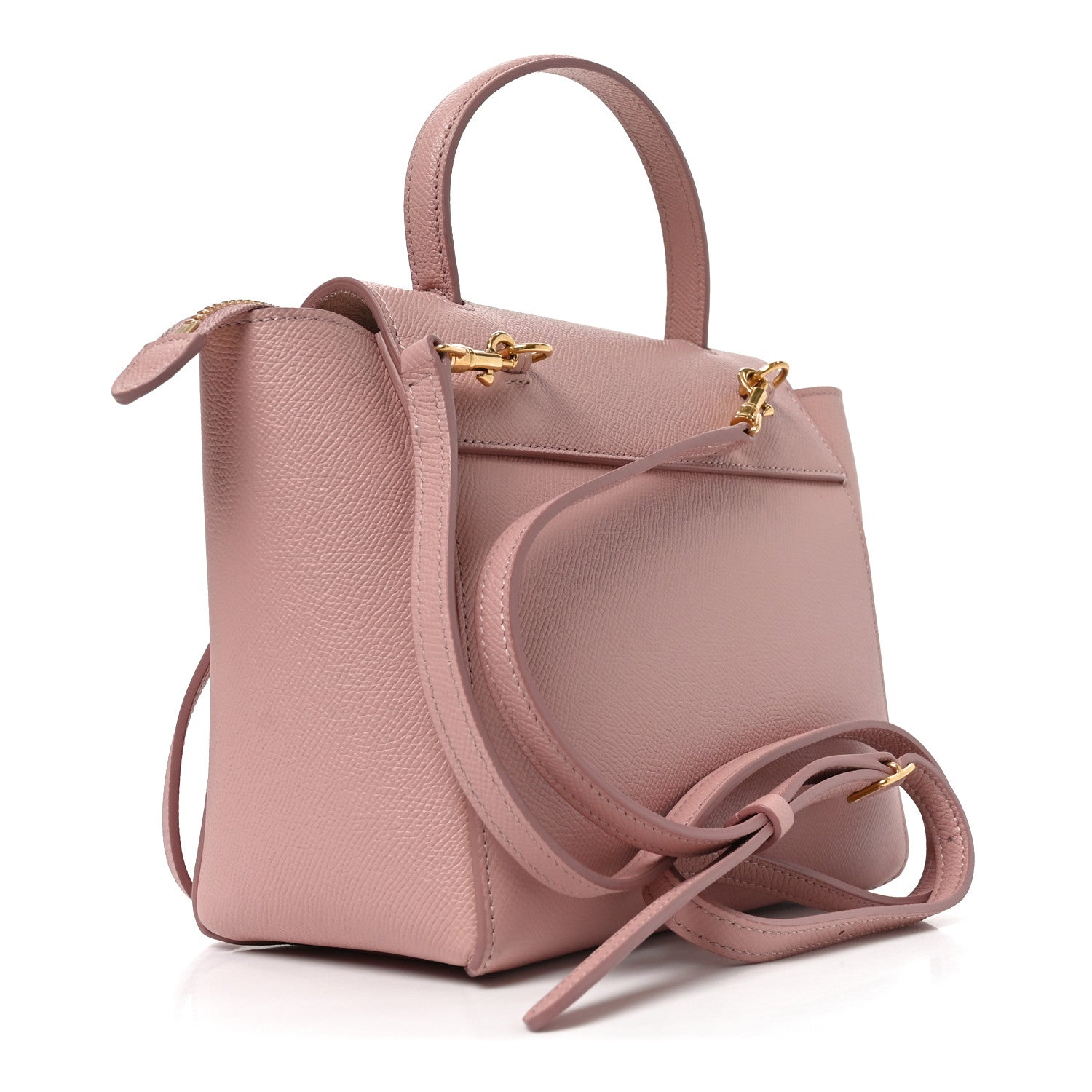 Grained Calfskin Nano Belt Bag Vintage Pink