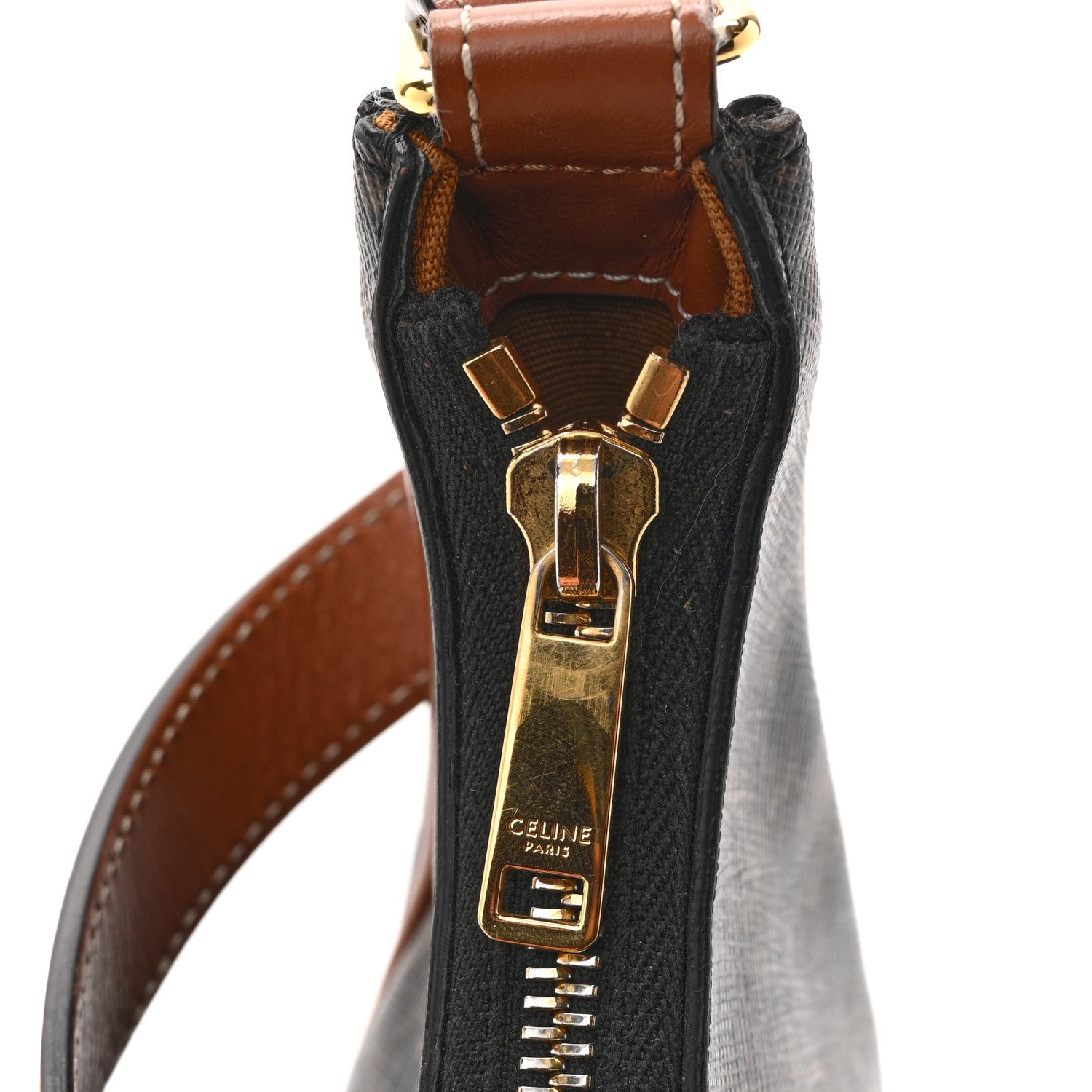 Triomphe Canvas Calfskin Ava Shoulder Bag Tan